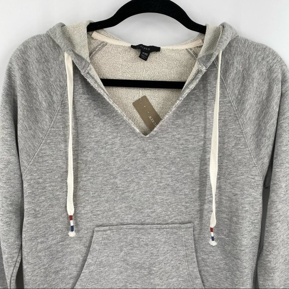 NEW J. Crew Garment Dyed V-Neck Hoodie Sweatshirt - Picture 5 of 13